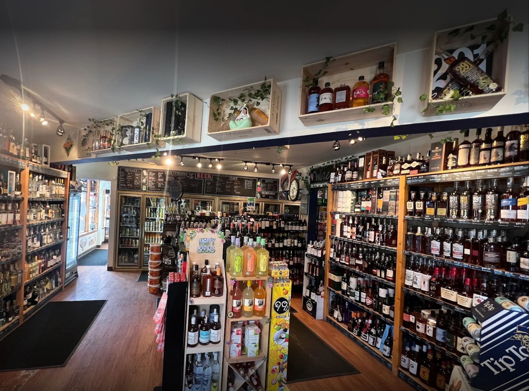 Inside Treasury Liquors store